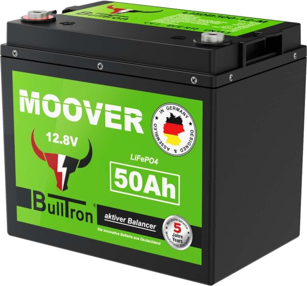 BullTron® Mover 50Ah Batterie mit 50A Dauer- und 300A Kurzzeitstrom + 11A Ladegerät