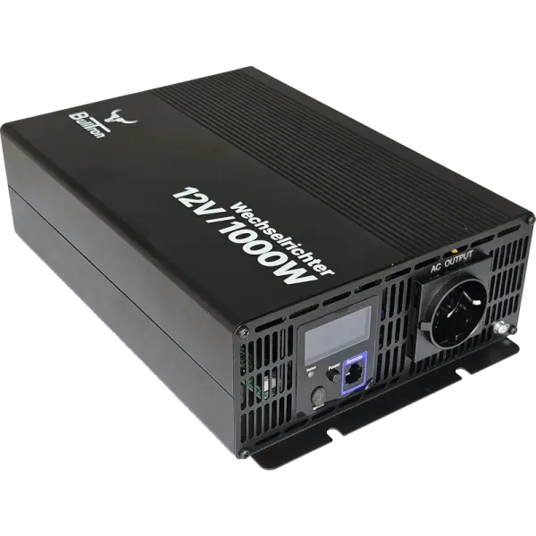 BullTron Wechselrichter 1000W mit ON/OFF Schalter, Display und Fernbedienung