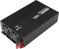 BullTron Wechselrichter 3000W mit ON/OFF Schalter, Display und Fernbedienung