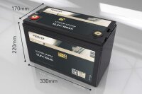 Forster 12,8V Lithium 100Ah LiFePO4 Premium Batterie | 200A-BMS-2.0 | 500A Bluetooth Mess-Shunt | 1280Wh | IP67