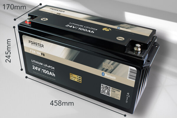 Forster 25,6V Lithium 100Ah Lithium Fishing Batterie | BMS | Smart Bluetooh | IP67