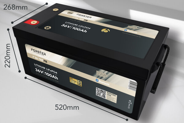 Forster 38,4V Lithium 100Ah Lithium Fishing Batterie | BMS | Smart Bluetooh | IP67