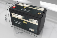 Forster 12,8V Lithium 180Ah LiFePO4 Premium Batterie | 200A-BMS-2.0 | 500A Bluetooth Mess-Shunt | 304Wh | IP67