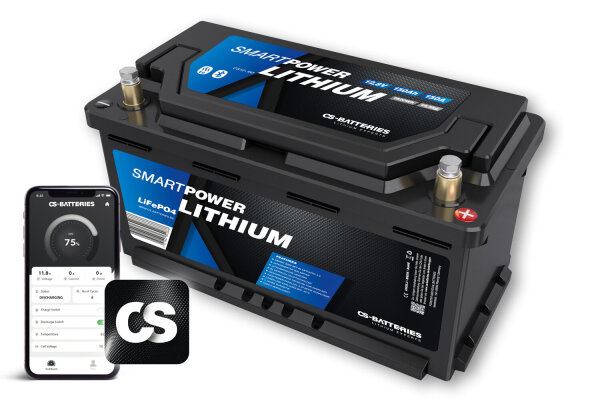 180Ah | 12,8V | 2304Wh | SMART POWER Lithium LiFePO4 Batterie mit Bluetooth 5.0 | integriertem 150A-300A BMS | Heizung