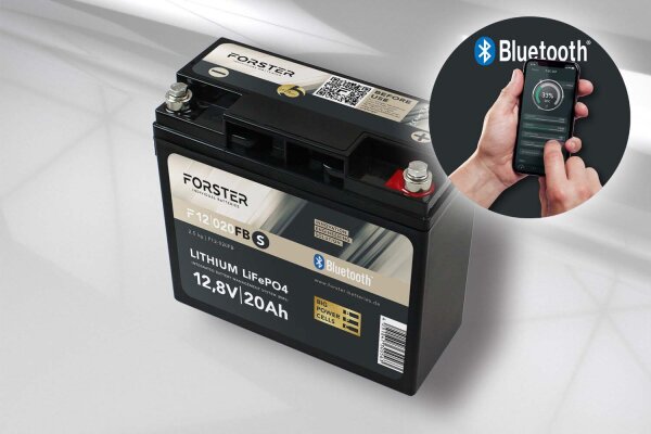 Forster 12,8V Lithium 20Ah LiFePO4 Standard Batterie | 30A-BMS | Smart Bluetooth | 256Wh