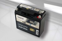 Forster 12,8V Lithium 20Ah LiFePO4 Standard Batterie | 30A-BMS | Smart Bluetooth | 256Wh