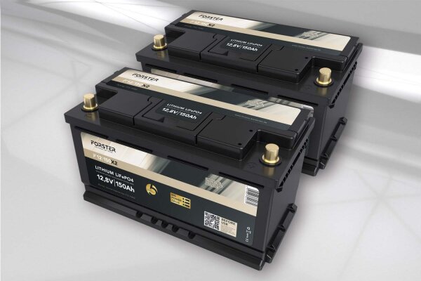 Forster 12,8V Lithium 300Ah LiFePO4 Premium Batterie | 400A-BMS-2.0 | 3840Wh | IP67