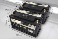 Forster 12,8V Lithium 300Ah LiFePO4 Premium Batterie | 400A-BMS-2.0 | 500A Bluetooth Mess-Shunt | 3840Wh | IP67