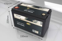 Forster 25,6V Lithium 50Ah LiFePO4 Premium Batterie | 200A-BMS-2.0 | 500A Bluetooth Mess-Shunt | 1280Wh | IP67