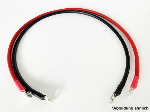 Batteriekabel flexibel, H07V-K 70,0 mm²  konfektioniert 0,2 m-rot-links M8-rechts M8-um 180°