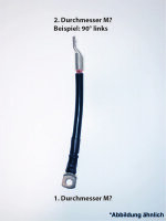 Batteriekabel flexibel, H07V-K 70,0 mm²  konfektioniert 1,0 m-schwarz-links M8-rechts M8-um 180°