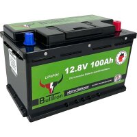 BullTron® 100Ah LiFePO4 12.8V Akku mit Smart BMS und 1A aktiv Balancer