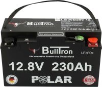 BullTron® 230Ah Polar LiFePO4 12.8V Akku mit Smart BMS, Bluetooth App und Heizung
